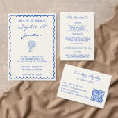 Elegante Blauwe Scriptie Bruiloft Uitnodigingen Wikkel (Personaliseer de collectie van deze zelfstandige maker.)