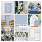 Elegante Blauwe Trouwkaart 'Save the Date' Kaart