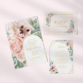 Elegant Blush Floral Garden | Pastel Kaart