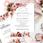 Hemel in Roos, Waterverf Bloemenbruiloft Menu