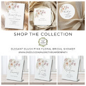 Elegante roze bloemige bruidsontbijt servet