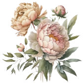 Elegante Blush Waterverf Pioenrozen Menu Kaart