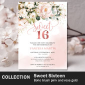 Elegant roos gouden bloemeneucalyptus zoet zestien satijnen lint