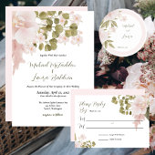 Elegante BOHO Blush Roze bruiloft Ronde Sticker