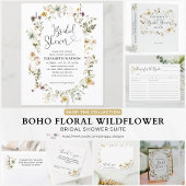 Boho Wildflower Bloemen Vrijgezellenfeest Datum Na Poster