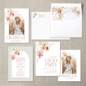 Elegant Boho Floral Afstuderen Etiket