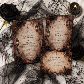 Elegante Boho Goth Huwelijk Bedankkaart