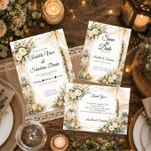 Elegante Boho Bruiloft Kaart