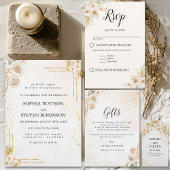 "Elegant Boho Wedding with Beige & Yellow Flowers Kaart