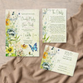 Elegante Boho Wildflower Tuin Bruiloft RSVP Kaartje (Personaliseer de collectie van deze zelfstandige maker.)