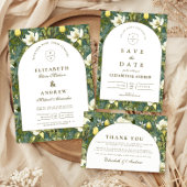 Elegant Botanical Arch Garden Wedding Save The Date
