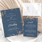 Elegant Botanisch Bloemendessert Lengte Trouwjurk Programmakaart