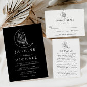 Elegante Botanische Maan en Sterren Bruiloft Save The Date