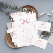 Elegant roze boog/lint retouradres etiket