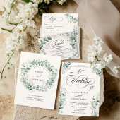 Elegante Adem Eucalyptus Greenery Script Trouwen Kaart
