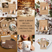 Kerstmis Merry & Bright Brown Persoonlijk  Vierkante Sticker