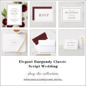 Formele Burgundy Classic Script Weddenschap Acryl Uitnodigingen