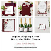 Elegant Burgundy Floral ScriptDank u Kaart