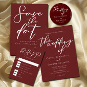 Elegante Bourgogne Foto Save the Date Magnet Kaart