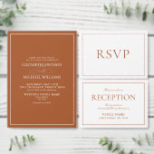 QR Code Elegant Burnt Oranje Klassiek Manuscript RSVP Kaartje (Personaliseer de collectie van deze zelfstandige maker.)