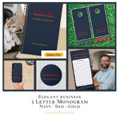 Business Monogram Logo Navy Burgundy Gold Case-Mate iPhone Case