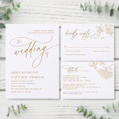 Modern Black & White Wedding Meal Options RSVP Kaartje (Personaliseer de collectie van deze zelfstandige maker.)