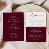 Elegant Calligraphy Burgundy Wedding Ronde Sticker