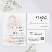 Moderne minimalistische dank u bruiloft ronde sticker