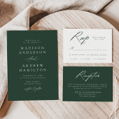 Elegante kalligrafie bos groene foto bruiloft save the date