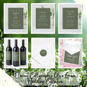 Modern Elegant Olijf Groen Bruiloft Papier Servet