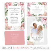 Blush Roze Bloemen Boog Huwelijk Elegant Save The Date