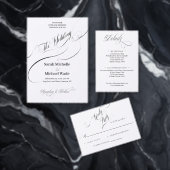 Zwart en Wit Script Details Enclosure Kaart (Personaliseer de collectie van deze zelfstandige maker.)