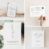 Mailable minimalistische RSVP-kaart met QR-code Notitiekaartje