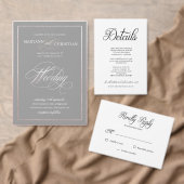 Elegant Calligraphy roos Gold Reception Informatiekaartje (Personaliseer de collectie van deze zelfstandige maker.)