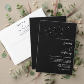 Celestial Elegant Script Minimalist Black Wedding Kaart (Personaliseer deze collectie van deze onafhankelijke maker. Test)