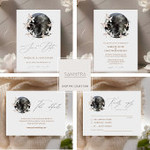 Elegante maan hemelse botanische bruiloft dank u bedankkaart