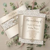 Champagne Glitter Monogram Fleur De Lis Wedding Kaart (Personaliseer deze collectie van deze onafhankelijke maker. Test)