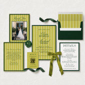 Elegante Chartreuse Streep Open Bar Menu Bruiloft Spandoek
