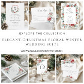 Elegante Winter Huwelijk Kerst Bloemen Formeel Save The Date