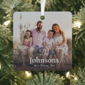 Elegante kerst | Moderne trendy leuke familie Metalen Ornament