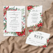 Elegant Christmas Save the Date with Poinsettias (Personaliseer de collectie van deze zelfstandige maker.)