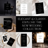 Elegant Classic Formal Black White Wedding Save The Date