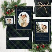 Elegante Klassieke Kerst Plaid Cadeaulabel