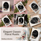 Elegante Classic Bloemen Rustieke Trouwtafel Nº 4 Kaart