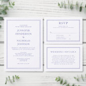 Elegant Classic Paars & White Virtual Wedding IV Kaart (Personaliseer de collectie van deze zelfstandige maker.)