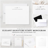 Elegant Modern Girly Script Monogram Adres Zelfinktende Stempel