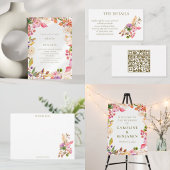 Colorful Watercolor Floral Elegant Custom Wedding Wijnglas Zonder Voet