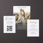 Modern Zwart & Wit QR Code RSVP bruiloft (Personaliseer de collectie van deze zelfstandige maker.)