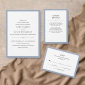 Elegant Couture | Dusty Blue Wedding All In One Uitnodiging (Personaliseer de collectie van deze zelfstandige maker.)