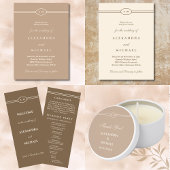 Elegante Monogram Taupe bruiloft Dank u Bedankjes Labels